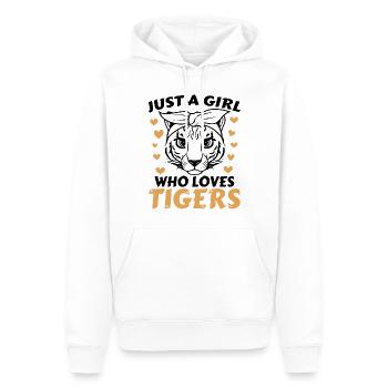 Juste une fille qui aime les tigres adorable - Sweat à capuche Premium bio Homme - blanc - Devant - Nico (187cm)