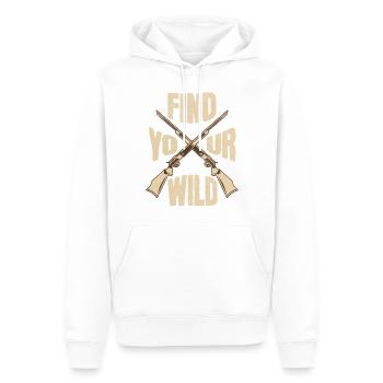 Trouvez votre aventure sauvage en plein air - Sweat à capuche Premium bio Homme - blanc - Devant - Nico (187cm)