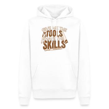 Give Me the Tools I Have the Skills Handyman - Men’s Premium Organic Hoodie - white - Front - Nico (187cm)