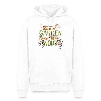 Né pour jardiner Forcé de travailler le jardinage - Sweat à capuche Premium bio Homme - blanc - Devant - Nico (187cm)