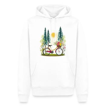 A bike ride by bike – illustration - Men’s Premium Organic Hoodie - white - Front - Nico (187cm)