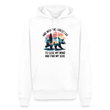 Natur Wald Resilienz Entspannung Seele Auszeit - Männer Premium Bio Hoodie - Weiß - Vorne - Nico (187cm)