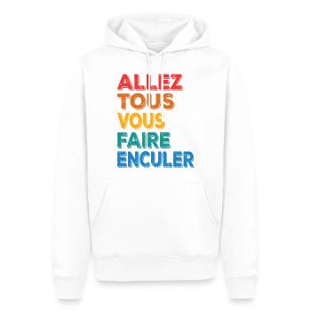 LASST EUCH ALLE IN DEN ARSCH FICKEN - Männer Premium Bio Hoodie - Weiß - Vorne - Nico (187cm)