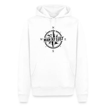 Wanderlust Kompass - Männer Premium Bio Hoodie - Weiß - Vorne - Nico (187cm)
