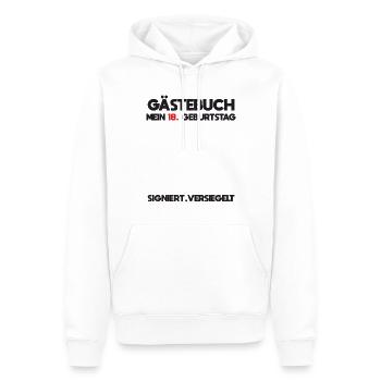 Gästebuch Mein 18 Geburtstag - Männer Premium Bio Hoodie - Weiß - Vorne - Nico (187cm)