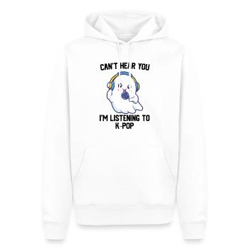 Can't Hear You I'm Listening To Kpop Cute Ghost - Männer Premium Bio Hoodie - Weiß - Vorne - Nico (187cm)