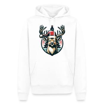 Christmas Reindeer Reindeer Design Retro - Men’s Premium Organic Hoodie - white - Front - Nico (187cm)
