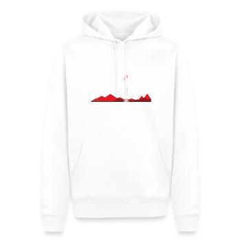 Rote Rakete startet von rotem Planeten - Männer Premium Bio Hoodie - Weiß - Vorne - Nico (187cm)