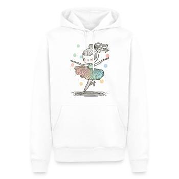 Enchanting Twirl: Eine anmutige Ballerina, die auf - Männer Premium Bio Hoodie - Weiß - Vorne - Nico (187cm)