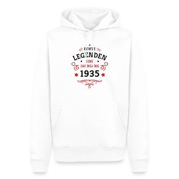 90. Geburtstag Legenden sind Jahrgang 1935 geboren - Männer Premium Bio Hoodie - Weiß - Vorne - Nico (187cm)