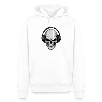 Skull Headphones DJ - Men’s Premium Organic Hoodie - white - Front - Nico (187cm)