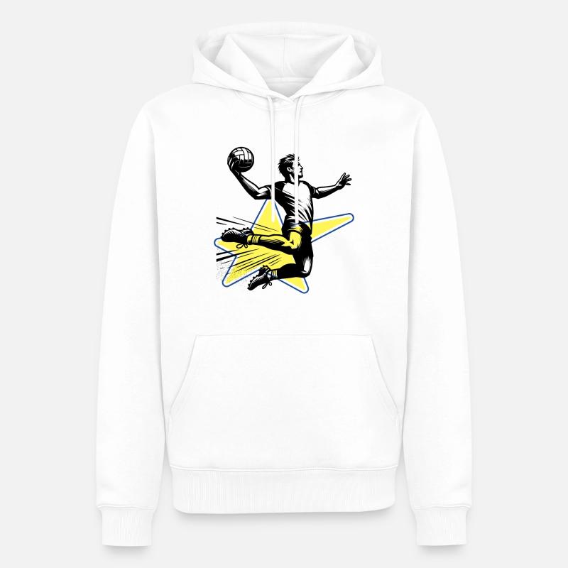 Handball Joueurs de handball - Sweat à capuche Premium bio Homme - blanc