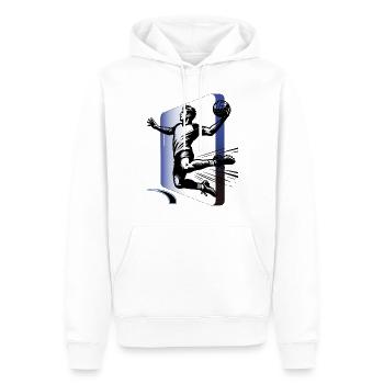 Handball Joueurs de handball - Sweat à capuche Premium bio Homme - blanc - Devant - Nico (187cm)