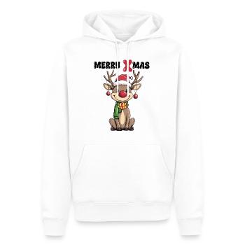 Noël Renne Tenue de Noël Enfants Drôle - Sweat à capuche Premium bio Homme - blanc - Devant - Nico (187cm)