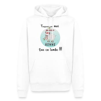 Mouton de Noël - Sweat à capuche Premium bio Homme - blanc - Devant - Nico (187cm)