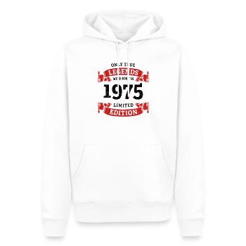 De vraies légendes sont nées en 1975 pour son 50e anniversaire - Sweat à capuche Premium bio Homme - blanc - Devant - Nico (187cm)