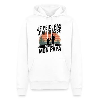 Je peux pas j'ai Chase Avec mon papa - Sweat à capuche Premium bio Homme - blanc - Devant - Nico (187cm)