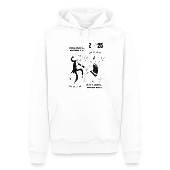 Allez, mamie, roule, grand-père ! Nouvel An 2025 - Sweat à capuche Premium bio Homme - blanc - Devant - Nico (187cm)