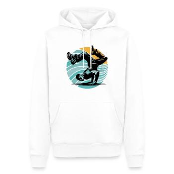 Breakdance - Männer Premium Bio Hoodie - Weiß - Vorne - Nico (187cm)