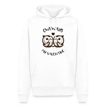 Hiboux mon hibou de la Saint-Valentin - Sweat à capuche Premium bio Homme - blanc - Devant - Nico (187cm)