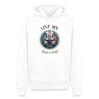 Hiboux mon hibou de la Saint-Valentin - Sweat à capuche Premium bio Homme - blanc - Devant - Nico (187cm)