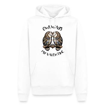Hiboux mon hibou de la Saint-Valentin - Sweat à capuche Premium bio Homme - blanc - Devant - Nico (187cm)