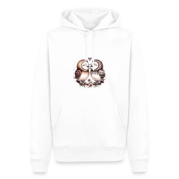 Hiboux mon hibou de la Saint-Valentin - Sweat à capuche Premium bio Homme - blanc - Devant - Nico (187cm)