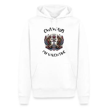 Hiboux mon hibou de la Saint-Valentin - Sweat à capuche Premium bio Homme - blanc - Devant - Nico (187cm)