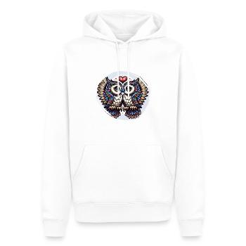 Hiboux mon hibou de la Saint-Valentin - Sweat à capuche Premium bio Homme - blanc - Devant - Nico (187cm)