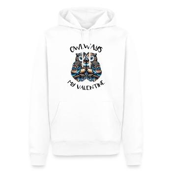 Hiboux mon hibou de la Saint-Valentin - Sweat à capuche Premium bio Homme - blanc - Devant - Nico (187cm)