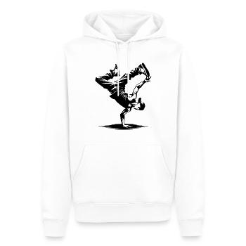 Breakdance - Männer Premium Bio Hoodie - Weiß - Vorne - Nico (187cm)