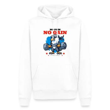 No Pain No Gain - Men’s Premium Organic Hoodie - white - Front - Nico (187cm)