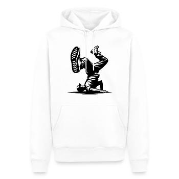 Breakdance - Männer Premium Bio Hoodie - Weiß - Vorne - Nico (187cm)