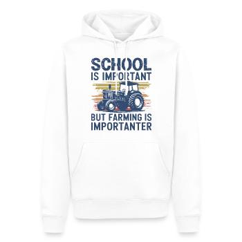L’école est importante L’agriculture est plus importante Drôle - Sweat à capuche Premium bio Homme - blanc - Devant - Nico (187cm)