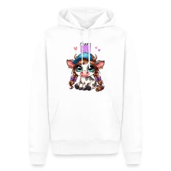 Vache Veau Mignon Casquette De Basket-ball Glitter Anime - Sweat à capuche Premium bio Homme - blanc - Devant - Nico (187cm)