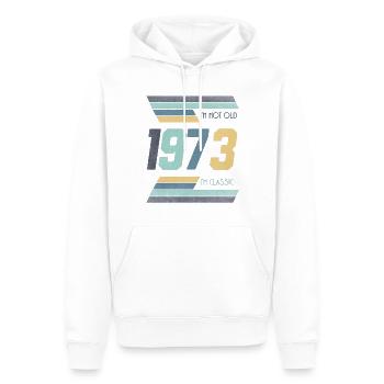 1973 Je ne suis pas vieux Je suis Idée cadeau classique - Sweat à capuche Premium bio Homme - blanc - Devant - Nico (187cm)