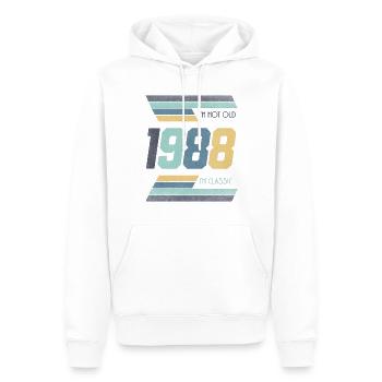 1988 Je ne suis pas vieux Je suis classique Idée cadeau - Sweat à capuche Premium bio Homme - blanc - Devant - Nico (187cm)