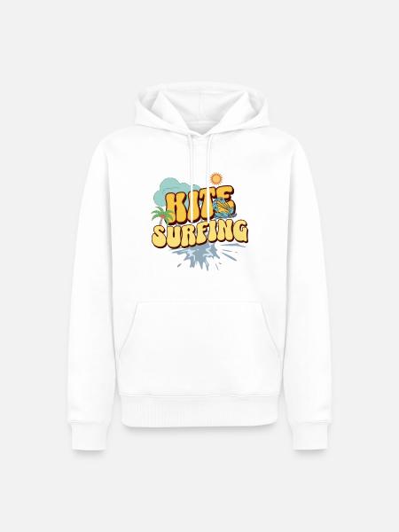 Kitesurf Kitesurfer Kiteboard - Männer Premium Bio Hoodie - Weiß