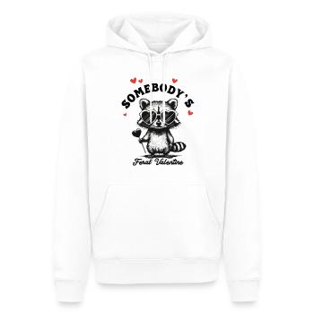Raton laveur sauvage Saint-Valentin Coeur amoureux Drôle - Sweat à capuche Premium bio Homme - blanc - Devant - Nico (187cm)