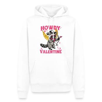 Valentinstag Waschbär Engelflügel Lustig Amor Herz - Männer Premium Bio Hoodie - Weiß - Vorne - Nico (187cm)