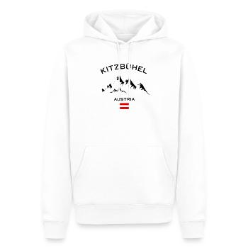 Kitzbühel Ski Resort Austrian Alps Skiing Souvenir - Men’s Premium Organic Hoodie - white - Front - Nico (187cm)