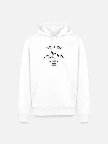 Sölden Ski Resort Austrian Alps Skiing Souvenir - Men’s Premium Organic Hoodie - white