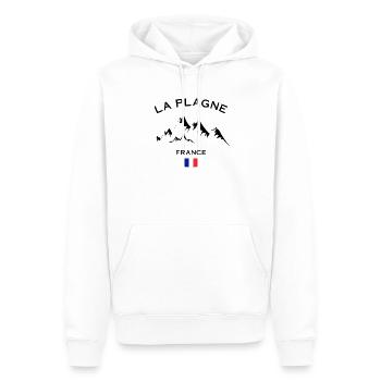 La Plagne Station de ski Alpes françaises Ski Souvenir - Sweat à capuche Premium bio Homme - blanc - Devant - Nico (187cm)