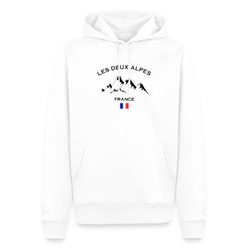 Station de ski des Deux Alpes Ski Alpes françaises - Sweat à capuche Premium bio Homme - blanc - Devant - Nico (187cm)