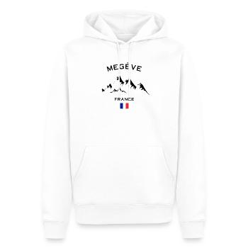 Station de ski de Megève Alpes françaises Ski Souvenir - Sweat à capuche Premium bio Homme - blanc - Devant - Nico (187cm)