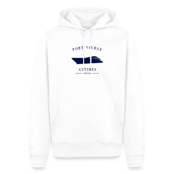 Port Vauban Marina Antibes Yacht Club Côte D'Azur - Männer Premium Bio Hoodie - Weiß - Vorne - Nico (187cm)