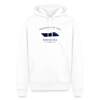 OneOcean Port Vell Marina Barcelone Yacht Club - Sweat à capuche Premium bio Homme - blanc - Devant - Nico (187cm)