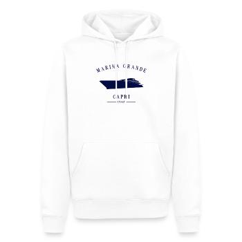 Marina Grande, Capri Yacht Club, Côte amalfitaine, Italie - Sweat à capuche Premium bio Homme - blanc - Devant - Nico (187cm)