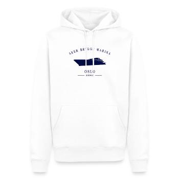 Aker Brygge Marina Oslo Yacht Club Norvégien - Sweat à capuche Premium bio Homme - blanc - Devant - Nico (187cm)