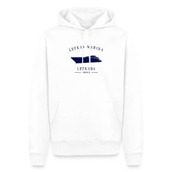 Lefkas Marina Grèce Yacht Club Lefkada - Sweat à capuche Premium bio Homme - blanc - Devant - Nico (187cm)